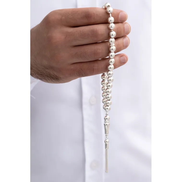 Gümüş Tespih Düz Küre Orta Boy 27gr Gümüş Tespih Düz Küre Orta Boy 27gr
