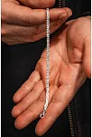 Parlak Kare Kral 3.5 mm Erkek Gümüş Bileklik