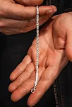 Parlak Kare Kral 3.5 mm Erkek Gümüş Bileklik