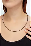 Kadın Çelik Kolye - İnce Kibar Siyah Polo Model Kadın Kolye