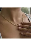 14 Ayar Gerçek Altın Kaplama 5 Mm Kalınlıkta Figaro Model Kadın Gümüş Kolye 14 Ayar Gerçek Altın Kaplama 5 Mm Kalınlıkta Figaro Model Kadın Gümüş Kolye