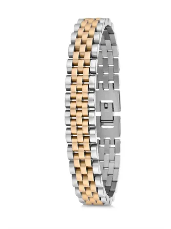 Çelik Bileklik - Sarı Model Lüks Bukle Erkek Çelik Bileklik