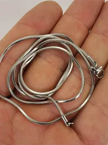 Snake Yılan Sarp Erkek Çelik Kolye Zincir Yuvarlak Model