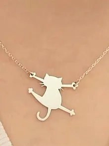 Kadın Kedi Model 925 Ayar Gümüş Kolye (14 Şubat Sevgililer Günü Hediyesi)
