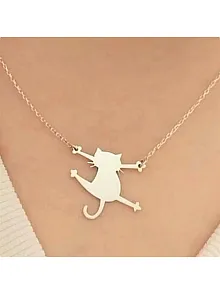 Kadın Kedi Model 925 Ayar Gümüş Kolye (14 Şubat Sevgililer Günü Hediyesi)
