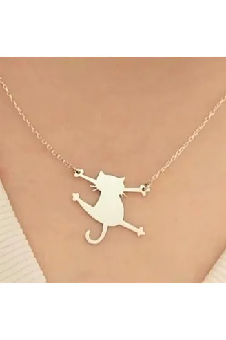 Kadın Kedi Model 925 Ayar Gümüş Kolye (14 Şubat Sevgililer Günü Hediyesi)