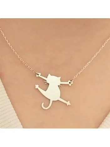 Kadın Kedi Model 925 Ayar Gümüş Kolye (14 Şubat Sevgililer Günü Hediyesi)