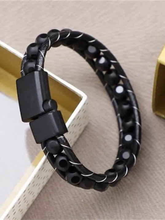 Kadın Erkek Doğal Taş Bileklik - Siyah Oniks Doğal Taşı Kadın Erkek Bileklik Kadın Erkek Doğal Taş Bileklik - Siyah Oniks Doğal Taşı Kadın Erkek Bileklik