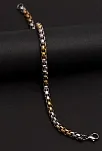 Ottoman 5.5mm Polo Gümüş-Altın  Renk  Erkek Bileklik Künye İnce Model
