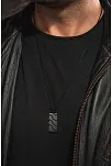 Blackstone Vortex Desenli Erkek Kolye 3.5 cm Parlak Çelik Kararmaz Polo Zincir