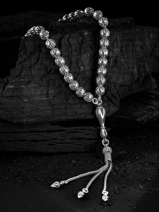 Erkek Tesbih - Vuslat Oksitli 925 Ayar Gümüş Erkek Tespih Küçük Boy 29gr Erkek Tesbih - Vuslat Oksitli 925 Ayar Gümüş Erkek Tespih Küçük Boy 29gr