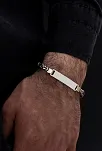Erkek Gümüş Bileklik - İsim Yazılabilir 5.2 mm Kare kral Gümüş Bileklik