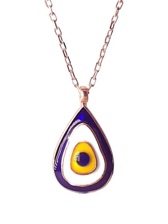 Damla Model Nazar Boncuğu Rose Renk Bayan Gümüş Kolye Damla Model Nazar Boncuğu Rose Renk Bayan Gümüş Kolye