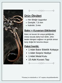 Nergiz Çiçeği Bakır Bileklik Bilezik Erkek Kadın Doğal Taşlar Ve Metal Kutulu