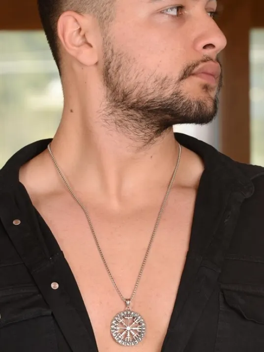 Ottoman Çelik Viking Rune Odin Sembolü Model Erkek Kolye Ckl0vkngodn-gms