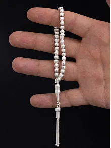 Gümüş Tespih - Çizgili Küre Kesim Minik Maskot Boy 12,5 gr Gümüş Tespih - Çizgili Küre Kesim Minik Maskot Boy 12,5 gr
