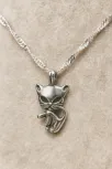Kadın Gümüş Kolye - Kedi Model Singapur Zincir Kadın Gümüş Kolye
