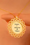 Kişiye Özel İsimli Altın Kaplama Sonsuzluklu Bayan Gümüş Kolye
