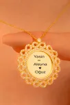 Kişiye Özel İsimli Altın Kaplama Sonsuzluklu Bayan Gümüş Kolye