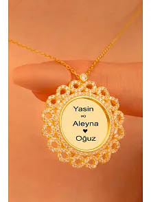 Kişiye Özel İsimli Altın Kaplama Sonsuzluklu Bayan Gümüş Kolye