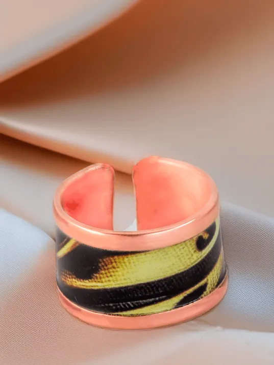 Kadın Bakır Bileklik Yüzük Set- Sofia Model Özel Baskı Metal Kutu Ve Kuvars Taşı