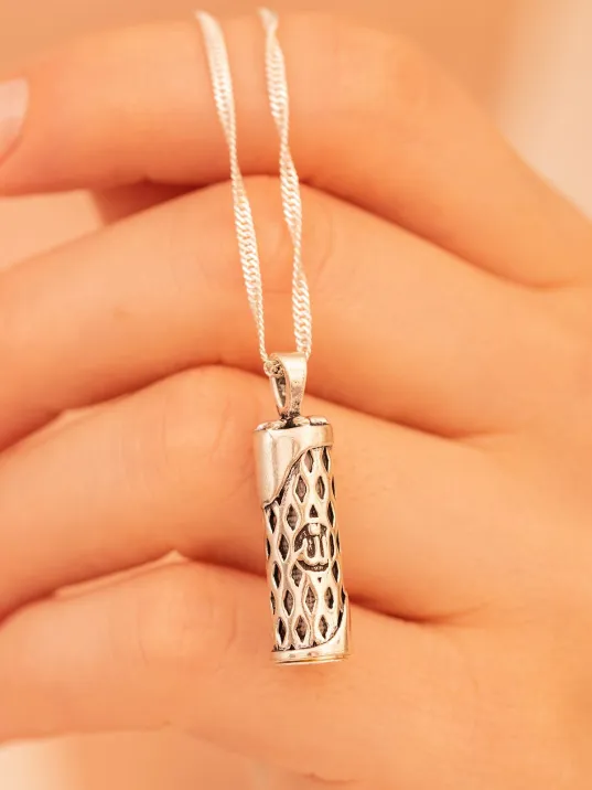 Gümüş Allah Yazılı Bayan Muska Cevşen Kolye