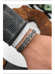 Erkek Bileklik - Metal Erkek Bileklik - Erkek Bileklik - Kalın Grek Model