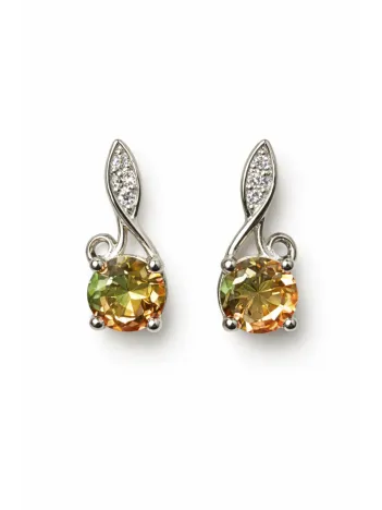 Kadın Gümüş Küpe - Işıltılı Mini Aura Zultanit Taşlı Kadın Gümüş Küpe