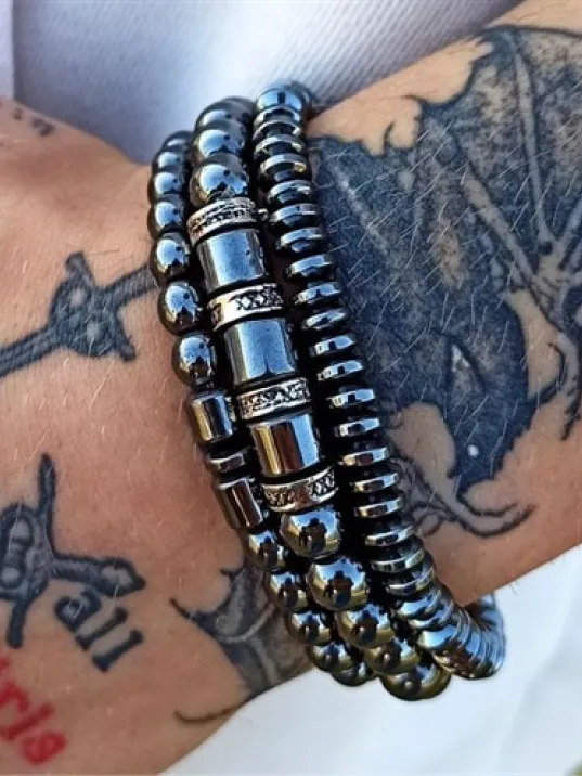 Erkek 3 lü Doğaltaş Bileklik