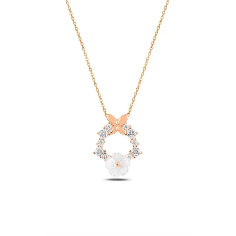 Zirkon Taşlı Rose Manolya Çiçeği Model Kadın Gümüş Kolye GKLMNLYCCK1-ROS Zirkon Taşlı Rose Manolya Çiçeği Model Kadın Gümüş Kolye GKLMNLYCCK1-ROS