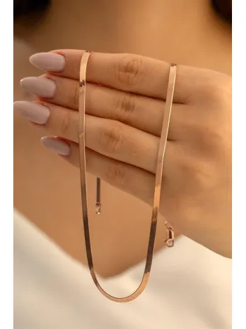 Italyan Yassı Kadın Rose Kolye