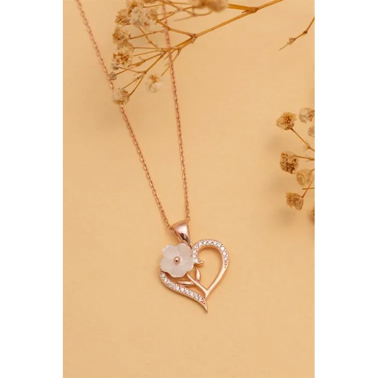 Zirkon Taşlı Rose Manolya Çiçeği Model 6 Kadın Gümüş Kolye GKLMNLYCCK6-ROS Zirkon Taşlı Rose Manolya Çiçeği Model 6 Kadın Gümüş Kolye GKLMNLYCCK6-ROS