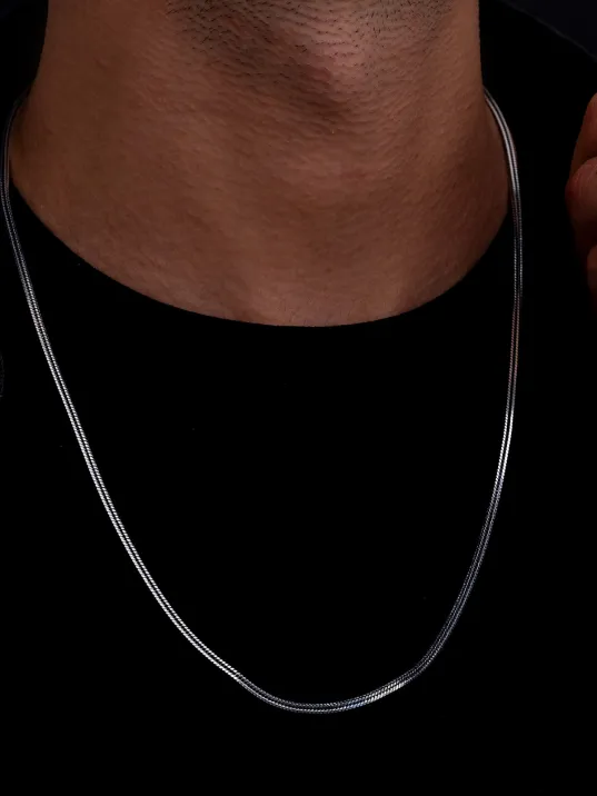 Erkek Gümüş Kolye - 2 mm Kare Singapur Zincir Gümüş Kolye Erkek Gümüş Kolye - 2 mm Kare Singapur Zincir Gümüş Kolye