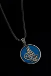 Erkek Gümüş Kolye - Osmanlı Tuğrası İşlemeli Mavi Renkli Gümüş Kolye Erkek Gümüş Kolye - Osmanlı Tuğrası İşlemeli Mavi Renkli Gümüş Kolye