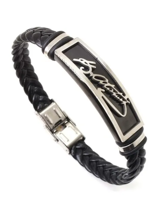 Atatürk İmzalı Erkek Çelik Deri Kauçuk Bileklik Paslanmaz Ve Kararmaz