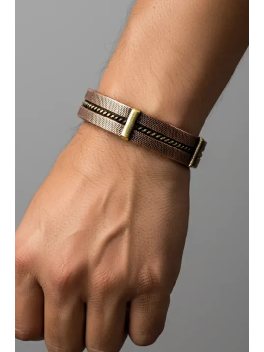 Erkek Kadın Bakır Bileklik - Atlas Otantik Model Bakır Bilezik Metal Kutu Ve Doğal Taşlar