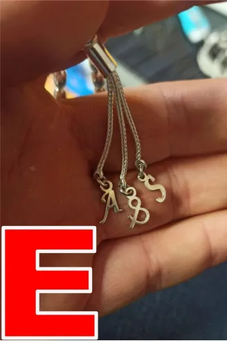 Tespih Püskülü İçin Gümüş Harf ve Şekil