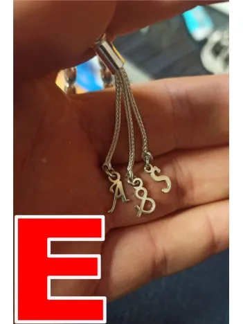 Tespih Püskülü İçin Gümüş Harf ve Şekil