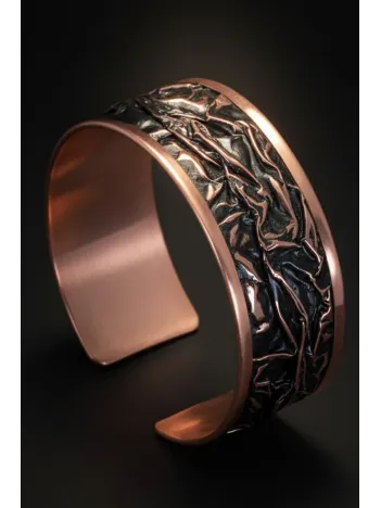 Kadın Bakır Bileklik - Siyah Gece Büyüsü Kalın Model Bakır Kadın Bileklik