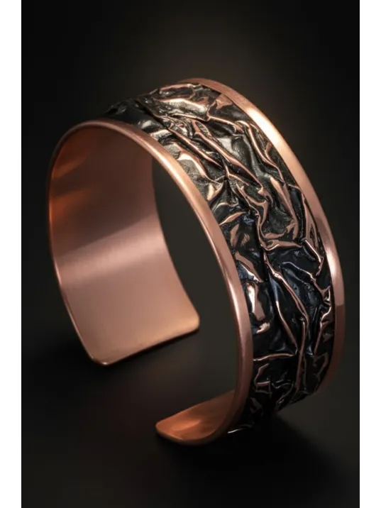 Kadın Bakır Bileklik - Siyah Gece Büyüsü Kalın Model Bakır Kadın Bileklik