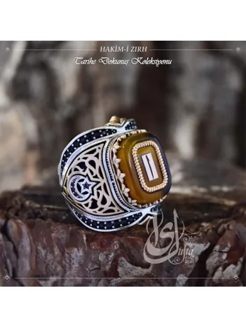 İslam Usta Tasarımı Hakim’i Zırh Gümüş Erkek Yüzük