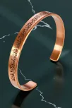 Erkek Kadın Bakır Bileklik - İnce Nazar Ayeti Kalem Suresi Yazılı Erkek Kadın Bileklik Bilezik