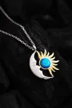 Kadın Gümüş Kolye - Sevgililer Günü - Hediye - Ay Güneş Motifli Kadın Kolye Kadın Gümüş Kolye - Sevgililer Günü - Hediye - Ay Güneş Motifli Kadın Kolye