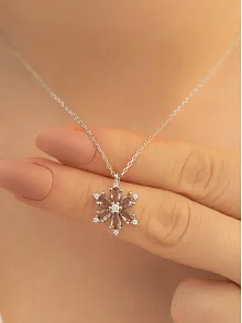 Kadın Gümüş Kolye - Zultanit Taşlı Çiçek Figürlü Kadın Gümüş Kolye