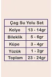 Çağ Bayan Zirkon Taşlı Gümüş Su Yolu Set - Kolye, Bileklik, Küpe, Yüzük