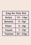 Çağ Bayan Zirkon Taşlı Gümüş Su Yolu Set - Kolye, Bileklik, Küpe, Yüzük