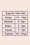 Çağ Bayan Zirkon Taşlı Gümüş Su Yolu Set - Kolye, Bileklik, Küpe, Yüzük