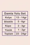 Damla Su Yolu Gümüş Bayan Set - Kolye, Bileklik, Küpe, Yüzük