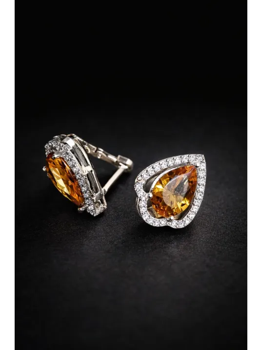 Kadın Gümüş Küpe - Damla Kesim Zultanit Taşlı Gümüş Küpe