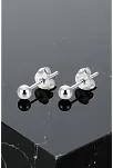Kadın Gümüş Küpe - 3 mm 925 Ayar Gümüş Top Küpe